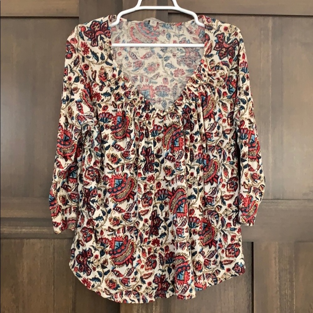 Lucky Brand 3/4 Sleeve Floral Top
